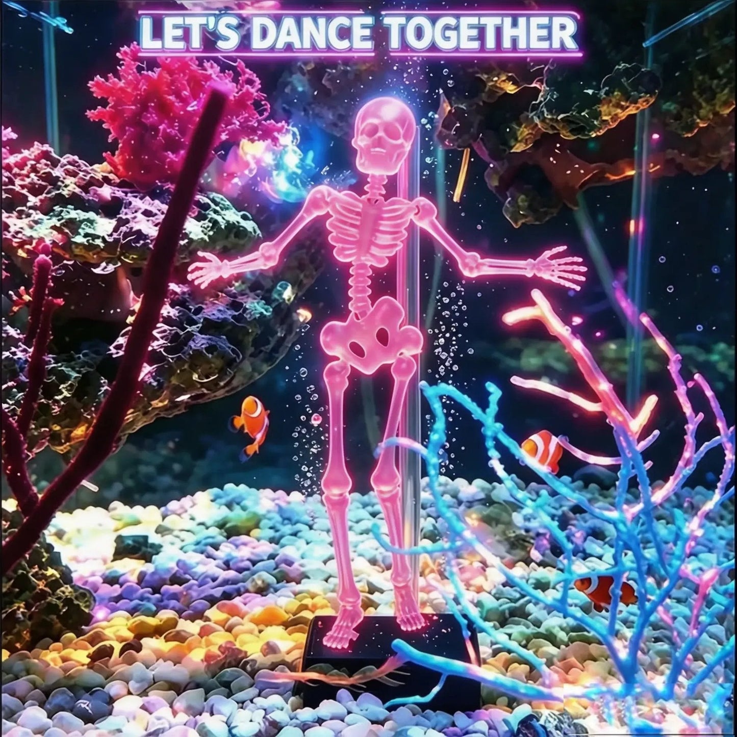 🫧Dancing Skeleton Aquarium Bubbler | Spooky Tank Decor
