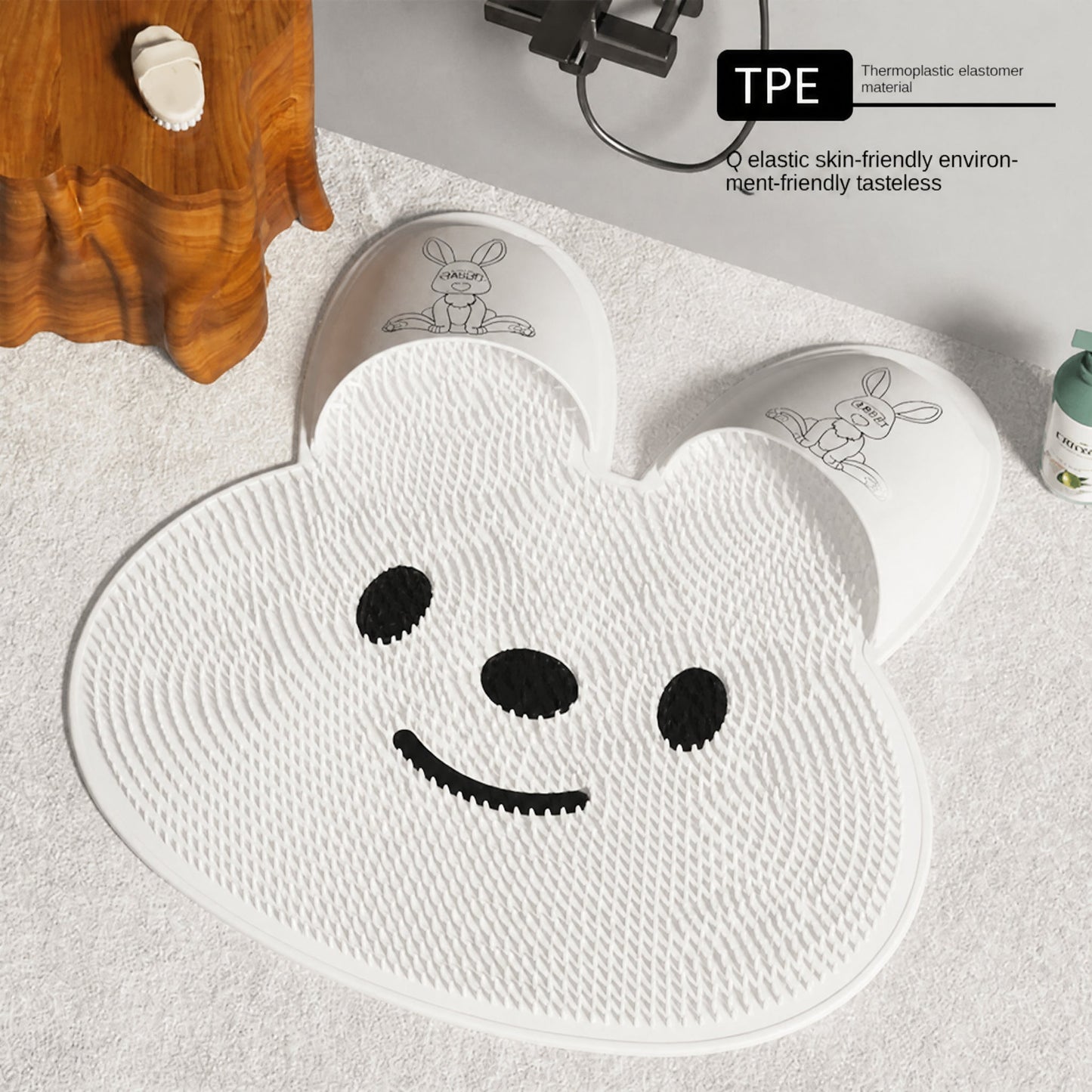 🔥 Cute Rabbit Anti-Slip Massage Foot Mat 🐾 — Deep Cleansing & Relaxing Foot Spa at Home! ✨