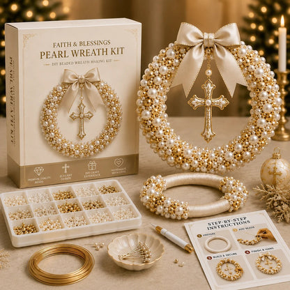 DIY Christmas Pearl Wreath Kit – Create Your Own Beautiful Holiday Decor