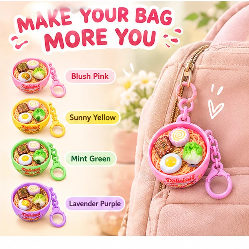 Mini Ramen Bowl Stress Relief Toy Keychain