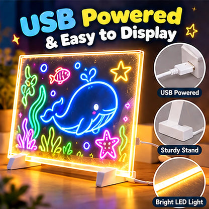 🎨✨ Magic LED Drawing Board for Kids – Glow, Trace & Erase