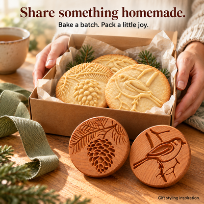 Cozy Impressions – Handcrafted Wooden Cookie Stamp Collection