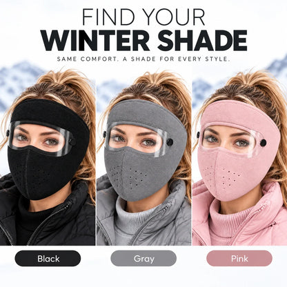 Winter Thermal Fleece Face Mask 2 Pack – Windproof Full Face Cover with Detachable Goggles