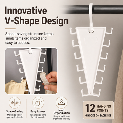 👕V-Shape Double-Sided 12-Slot Closet Organizer