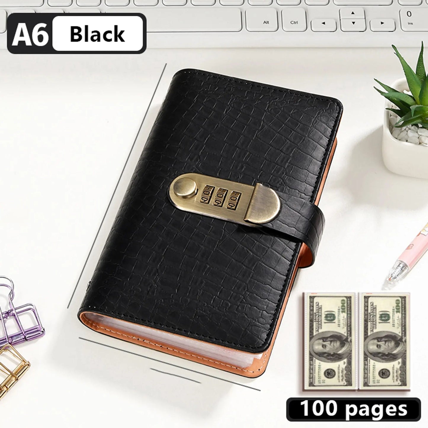 🔒 Secure Your Cash in Style! Lockable A6 Savings Notebook with 3-Digit Combination Lock 💸
