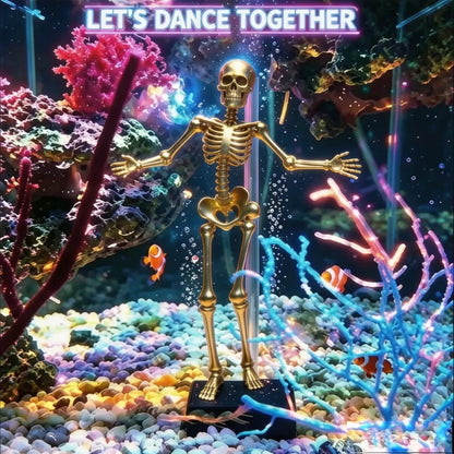 🫧Dancing Skeleton Aquarium Bubbler | Spooky Tank Decor