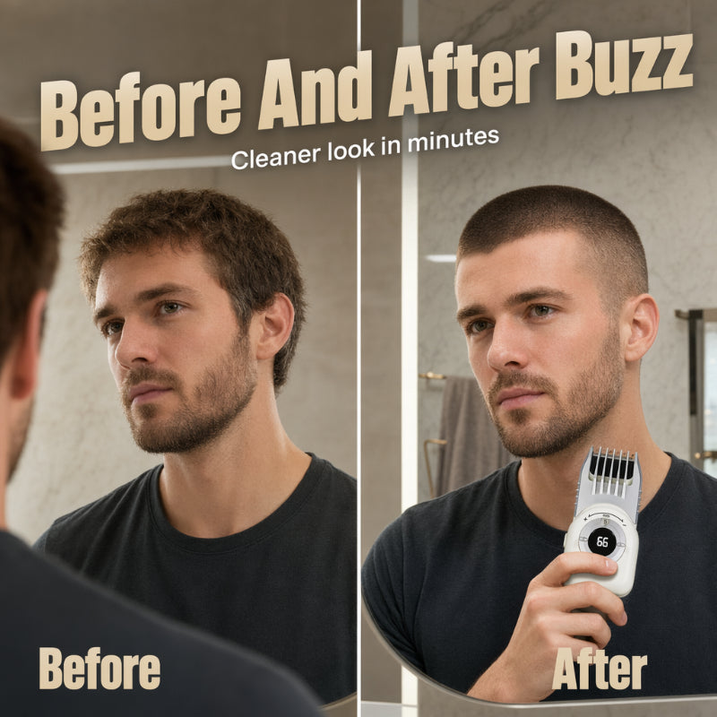 💈 Power at a Glance, Zero Interruptions! Men's Cordless Electric Hair & Beard Trimmer with LED Display 🔋✨