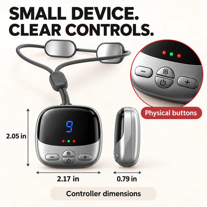 ✨ Wearable Pendant Neck Massager with Heat & Adjustable Pulse Settings