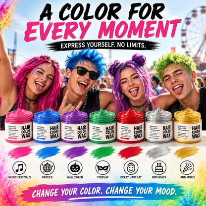 🌈Instant Hair Color Wax | Washable Temporary Styling Clay🔥
