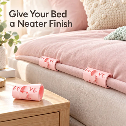 Adjustable Bed Sheet Clips — Heart-Lock Grippers to Help Keep Sheets in Place