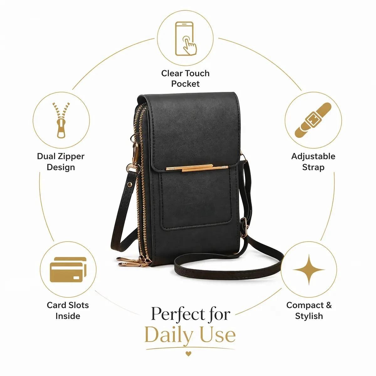 Women’s Touchscreen Crossbody Phone Bag | Hands-Free Purse