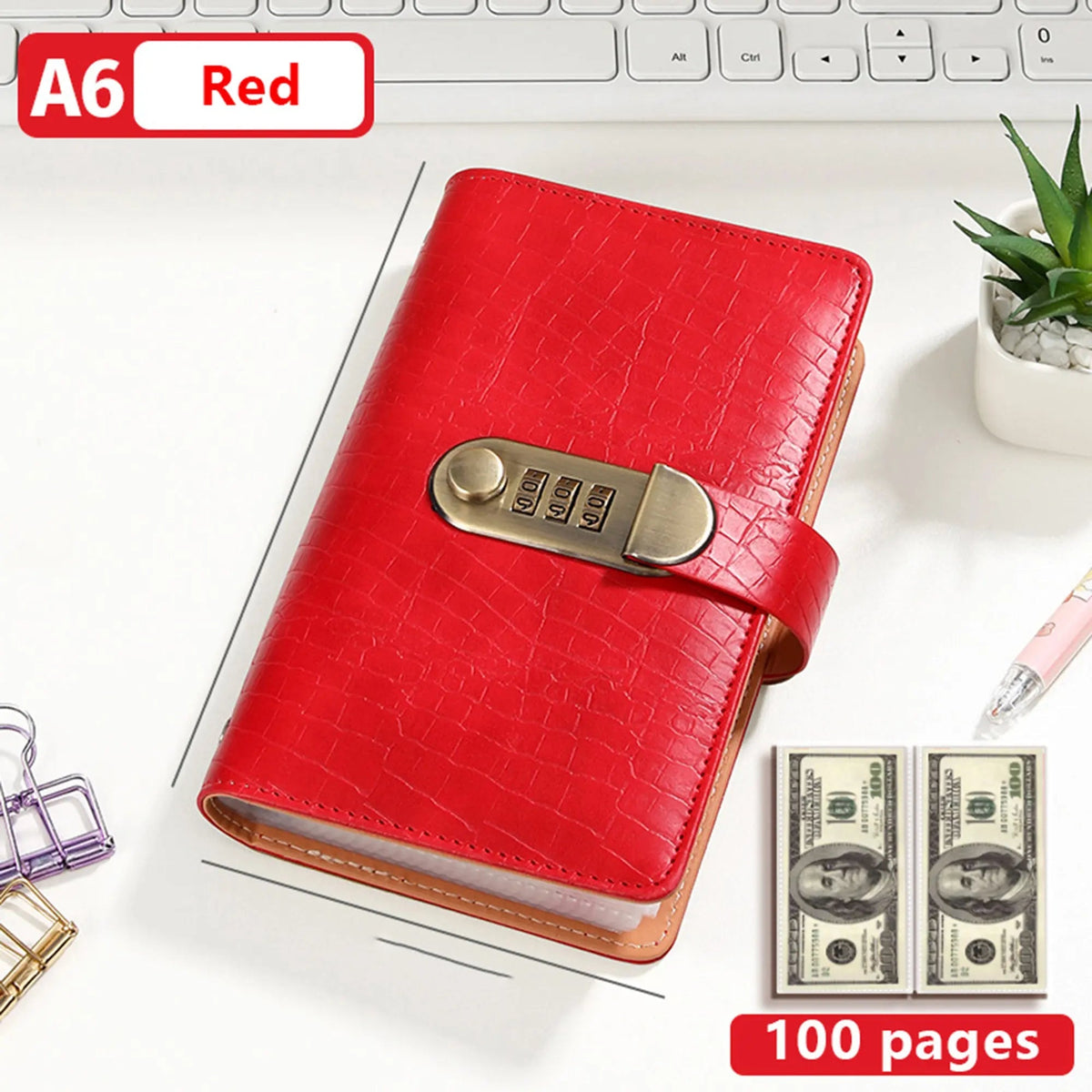 🔒 Secure Your Cash in Style! Lockable A6 Savings Notebook with 3-Digit Combination Lock 💸