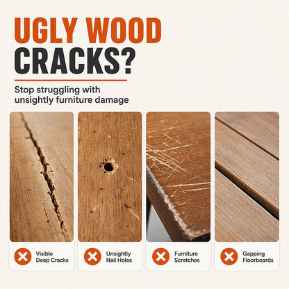 🔥 Fix Scratches & Holes in Seconds! Heavy-Duty Wood Filler Paste with Scraper Tool 🛠️🪵