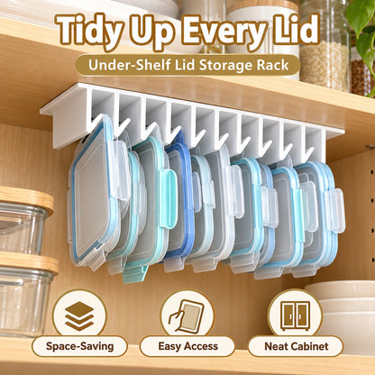 ✨ Under-Shelf Lid Organizer – Save Cabinet Space & Keep Kitchen Lids Neatly Organized 🏡
