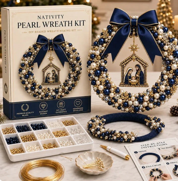 DIY Christmas Pearl Wreath Kit – Create Your Own Beautiful Holiday Decor