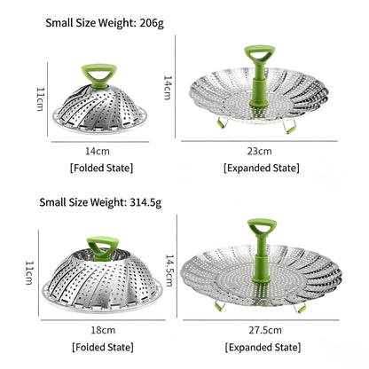 🥦 Collapsible Stainless Steel Steamer Basket – Expandable Food Steamer Insert for Vegetables, Seafood, Eggs & Dumplings