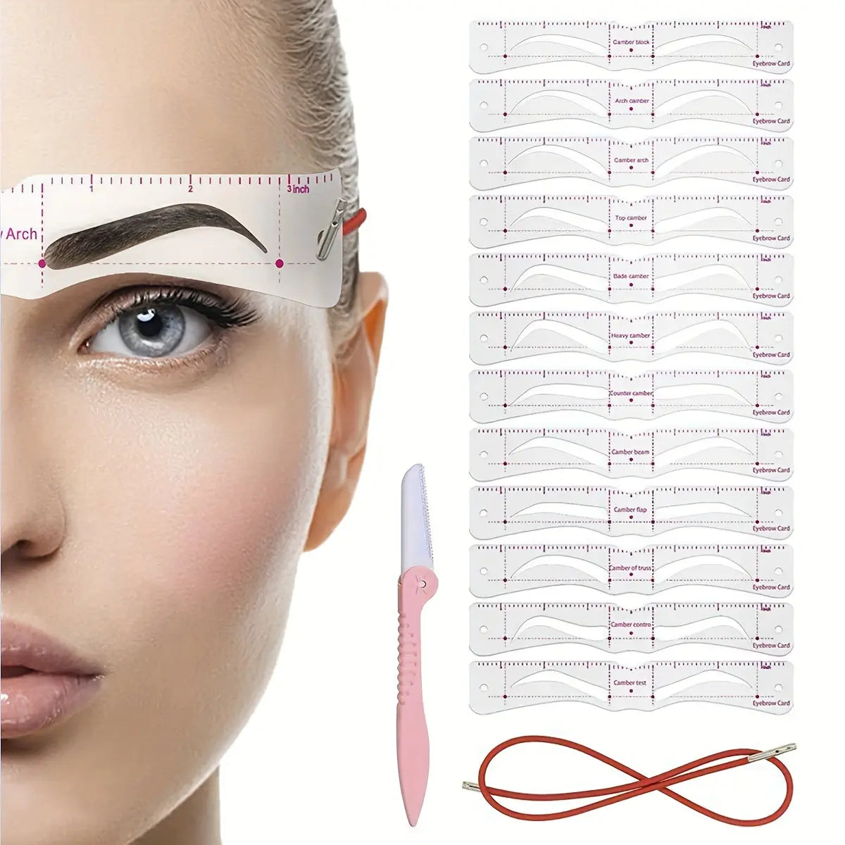 Reusable eyebrow stencil kit