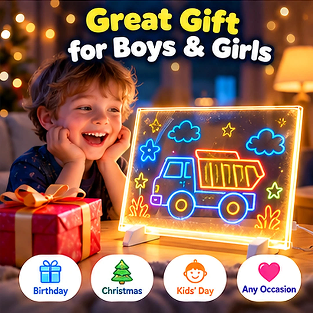 🎨✨ Magic LED Drawing Board for Kids – Glow, Trace & Erase