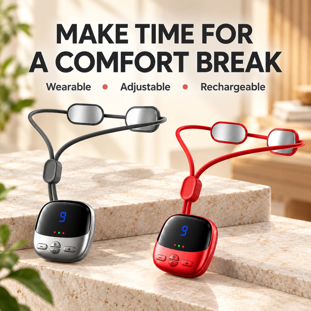 ✨ Wearable Pendant Neck Massager with Heat & Adjustable Pulse Settings