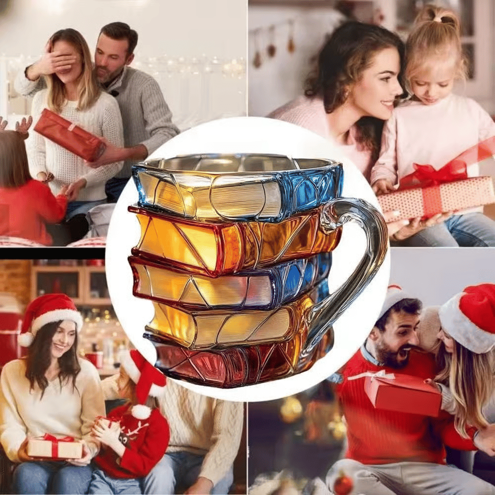 🌟Novelty 3D Painted Book Mug— Where Literature Meets Art in Your Morning Routine 📚☕