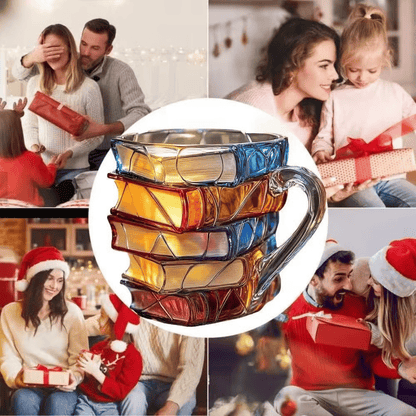 🌟Novelty 3D Painted Book Mug— Where Literature Meets Art in Your Morning Routine 📚☕