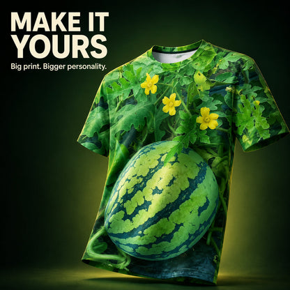 🍉Fun 3D Printed Watermelon Belly T-Shirt – Novel Summer Pattern T-Shirt