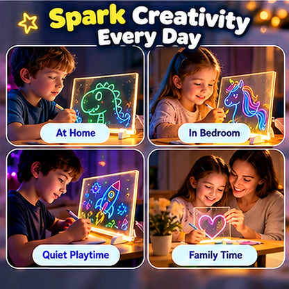 🎨✨ Magic LED Drawing Board for Kids – Glow, Trace & Erase