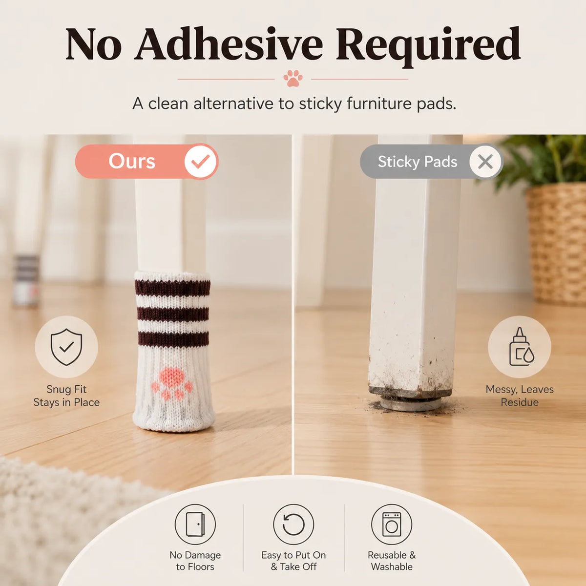 🐾 Adorable Cat Paw Chair Socks – Cute & Protective Furniture Leg Covers