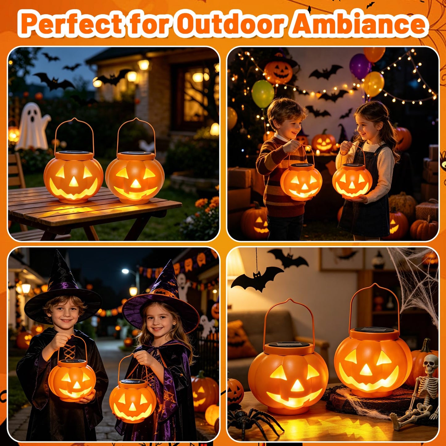 🎃 Solar-Powered Pumpkin Lantern | IP65 Weatherproof & Auto-Lit Halloween Decor