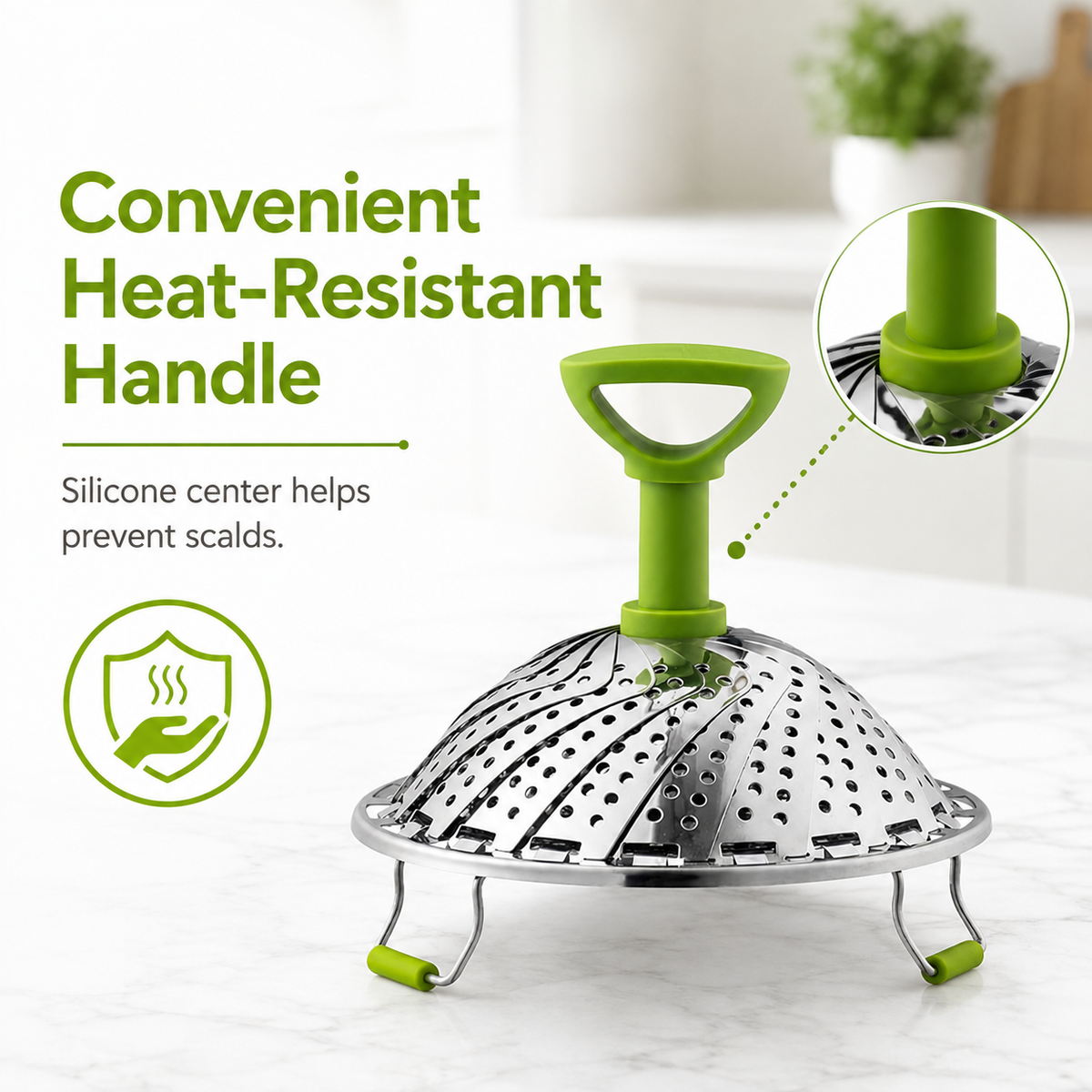 🛡️Stainless steel folding lotus telescopic steamer