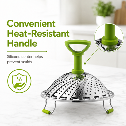 🛡️Stainless steel folding lotus telescopic steamer