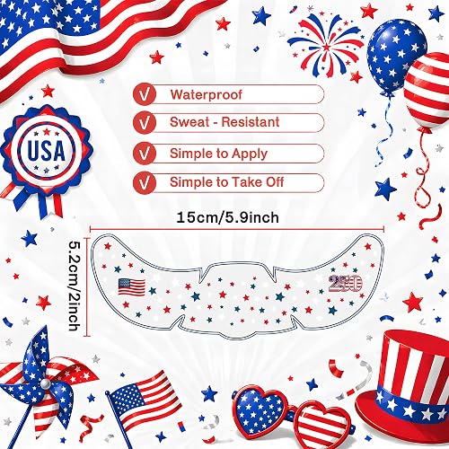 America 250 Face Tattoos🎆  — ⭐ 8 Designs⭐ Patriotic 4th of July Temporary Tattoos🦅🎉