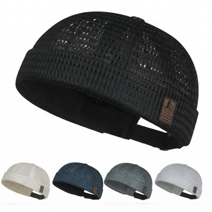 Men’s Breathable Brimless Docker Hat – Lightweight Mesh Skull Cap for Summer Outdoor Wear
