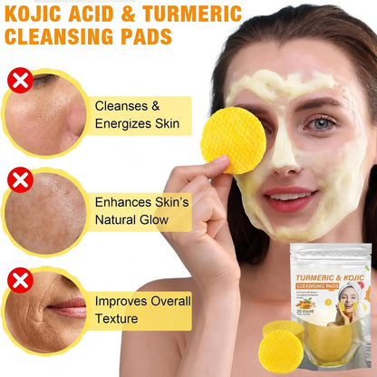 ✨Turmeric & Kojic Acid Cleansing Pads | Brightening & Glow (20 Count)🌿