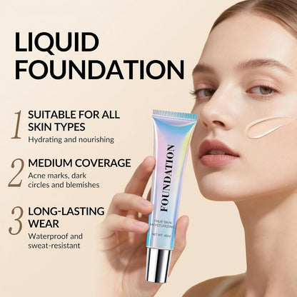 ✨🌿Hyaluronic Acid Moisturizing Foundation🎨 - 24HR Flawless Wear💫