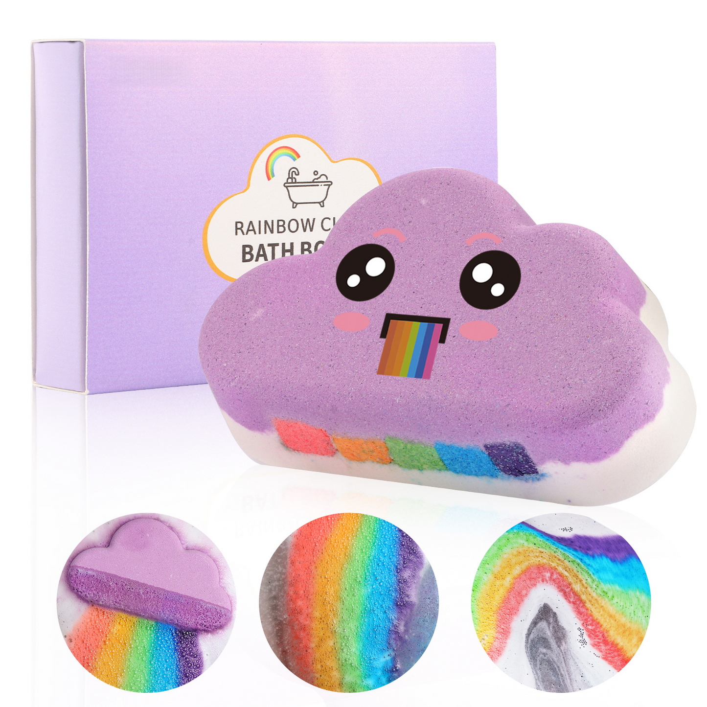 🌈 Rainbow Aromatherapy Bath Bombs with Natural Essential Oils | BrandName✨