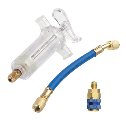 🚀A/C Oil & UV Dye Injector Tool Kit with 1/4" SAE & 13mm Quick Coupler | 1 oz (30ml)⚡