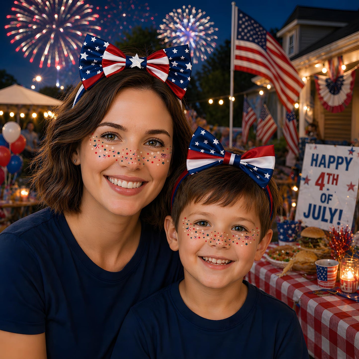 America 250 Face Tattoos🎆  — ⭐ 8 Designs⭐ Patriotic 4th of July Temporary Tattoos🦅🎉