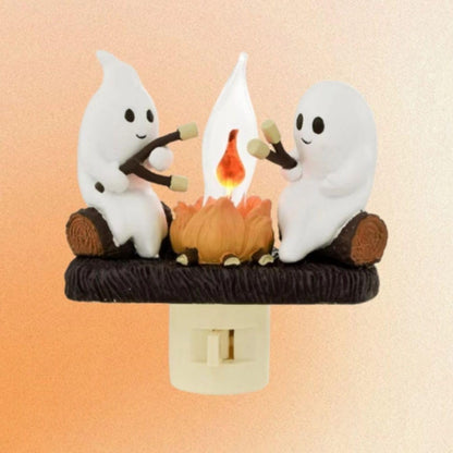 🔥Cute Ghosts Campfire Nightlight👻 - Flickering Halloween & Holiday Decor✨
