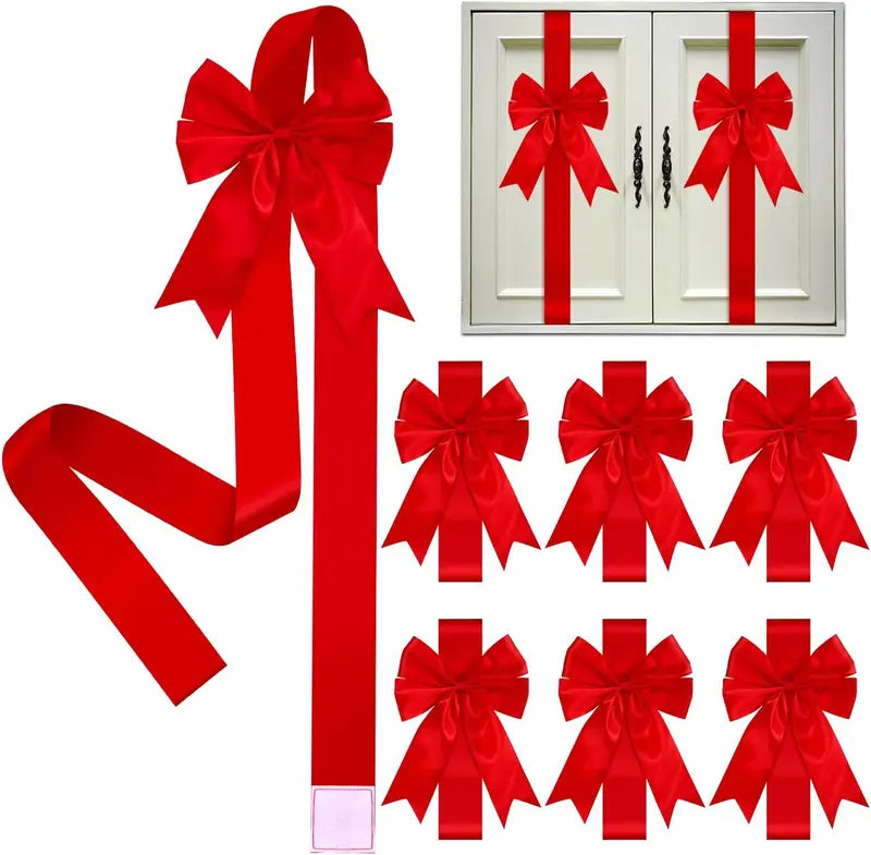 🎀Christmas Bow and Ribbon Decoration Set – Festive Door Decor and Home Decorations