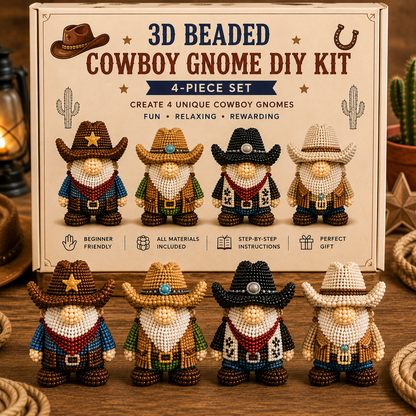 ✨3D Beaded Gnome DIY Kit - Whimsical Cozy Miniature Crafting Set🎃