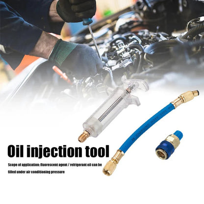 🚀A/C Oil & UV Dye Injector Tool Kit with 1/4" SAE & 13mm Quick Coupler | 1 oz (30ml)⚡