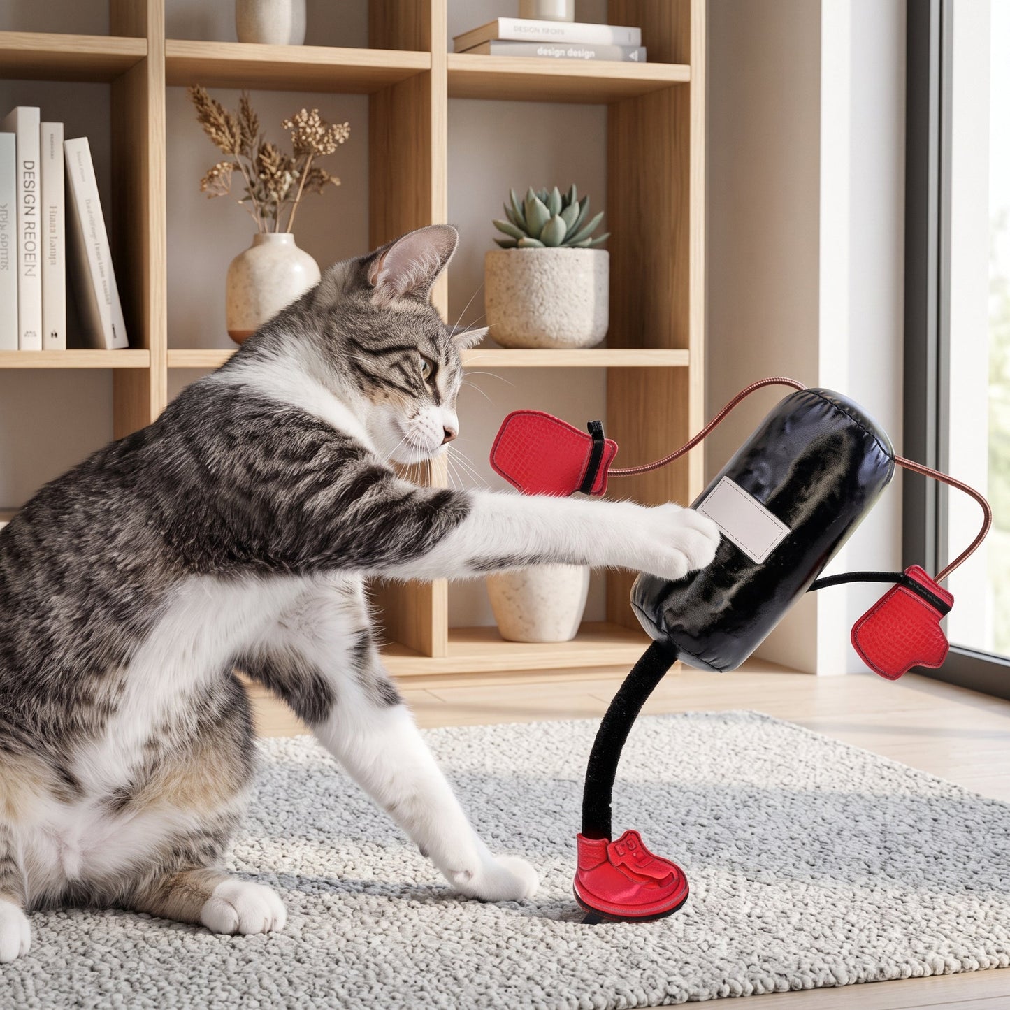 🥊Interactive Punching Bag Cat Toy - Suction Cup Boxing Gym