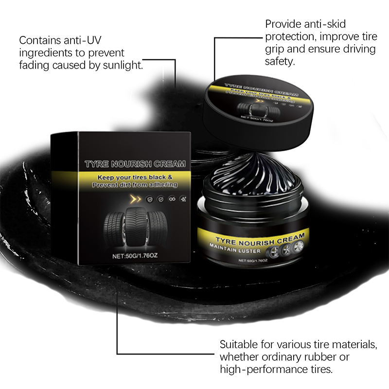Premium Carnauba Tire Nourish Cream | Deep Black Showroom Shine