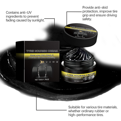Premium Carnauba Tire Nourish Cream | Deep Black Showroom Shine