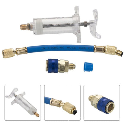 🚀A/C Oil & UV Dye Injector Tool Kit with 1/4" SAE & 13mm Quick Coupler | 1 oz (30ml)⚡