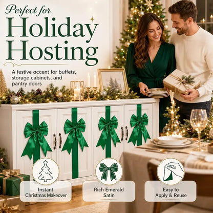 🎀Christmas Bow and Ribbon Decoration Set – Festive Door Decor and Home Decorations