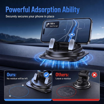 🚗360° Universal Car Phone Mount - Anti-Slip & Zero Glue Residue