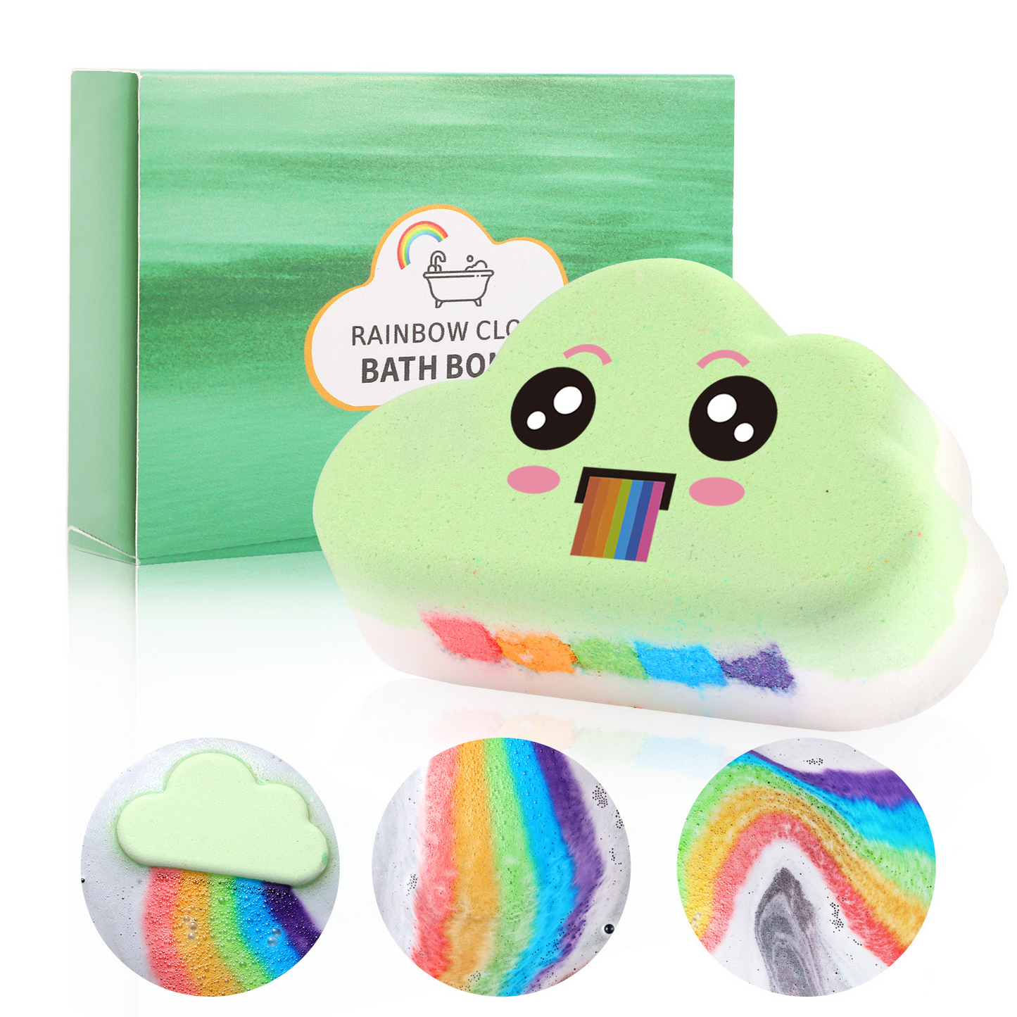 🌈 Rainbow Aromatherapy Bath Bombs with Natural Essential Oils | BrandName✨
