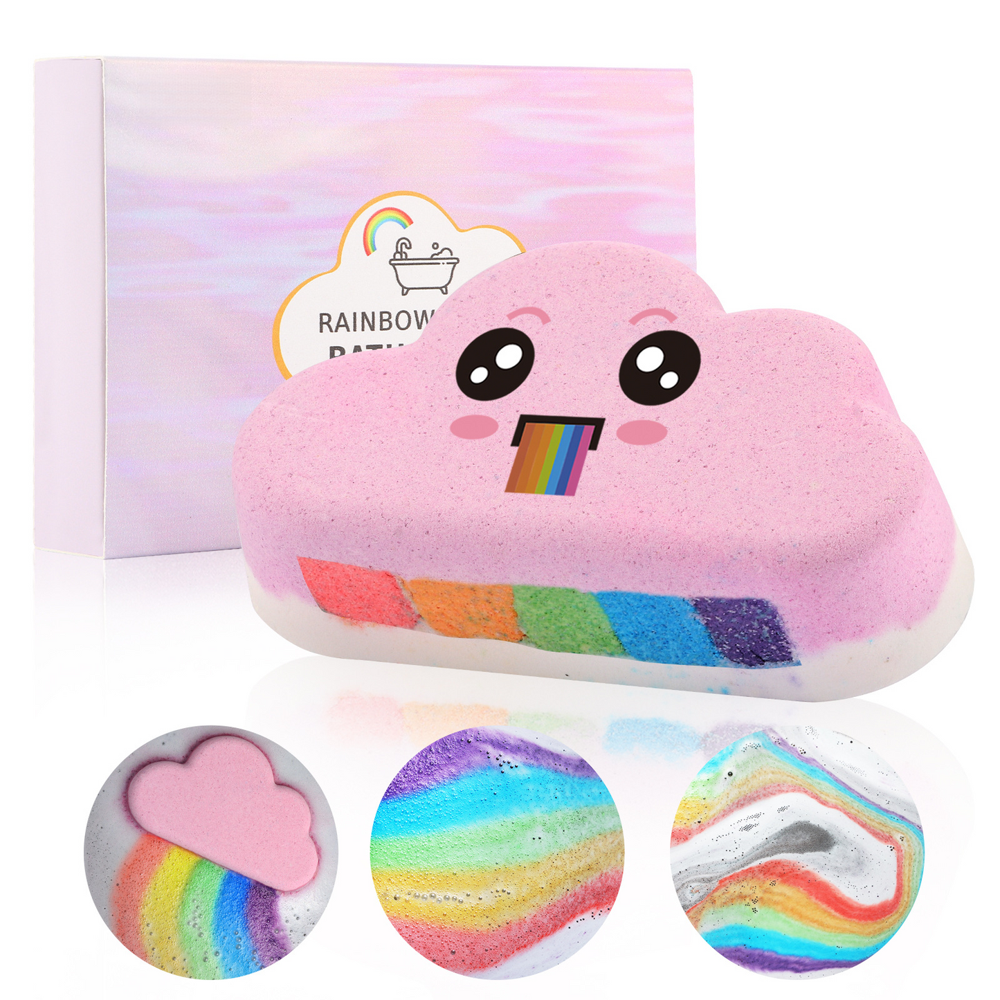 🌈 Rainbow Aromatherapy Bath Bombs with Natural Essential Oils | BrandName✨